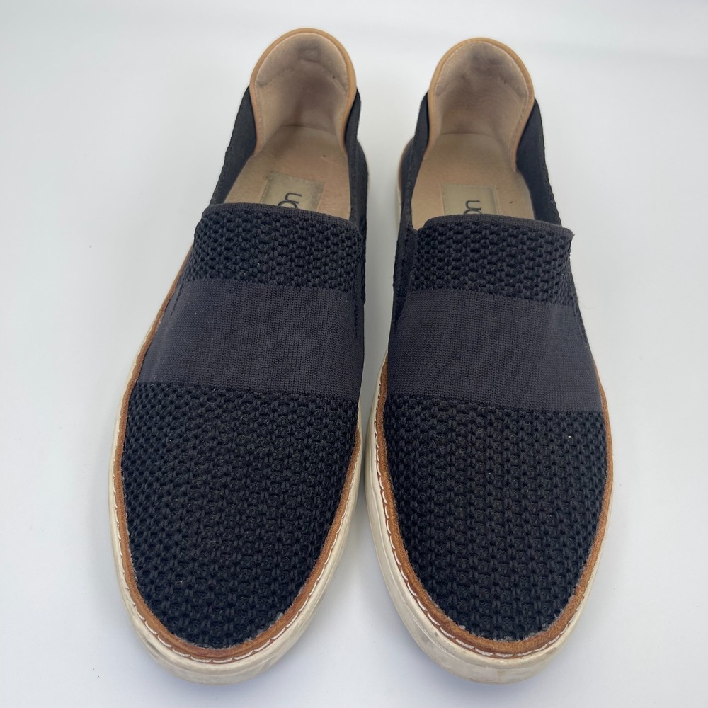 UGG Sammy Knit Slip On Sneakers Women's Size 9.5 Black Engineered Mesh Loafers